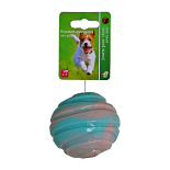 Hondenspeelgoed Ribbelbal met Piep Blauw/Roze 8 cm