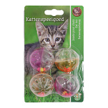 Kattenspeelgoed Rammelbal met Kralen Assorti 4 st