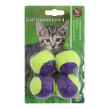 Kattenspeelgoed Tennisbal met Rammel 4 st