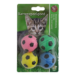 Kattenspeelgoed Sponsvoetbal Assorti 4 st