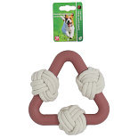 Hondenspeelgoed Driehoek met 3 Touwballen Roze