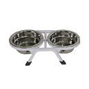 Dinerset Wit met 2 RVS bakken Ø 11,5 cm