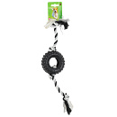 Hondenspeelgoed Band met 2 Knoop Slierten<br> 44 cm
