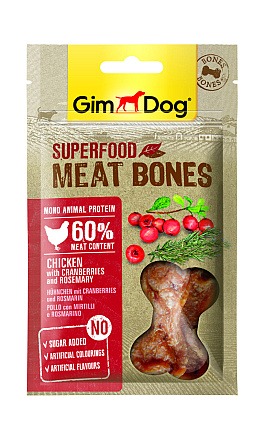 GimDog Superfood Meat Bones kip met cranb./rozemarijn 70 gr