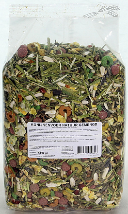 Konijnenvoer Natuur Gemengd 1,5 kg