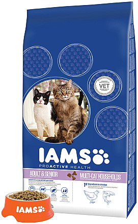 IAMS kattenvoer Adult & Senior Multi-Cat Household 15 kg