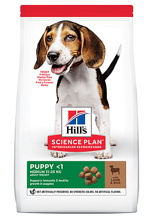 Hill's Science Plan Puppy Medium lam & rijst 18 kg