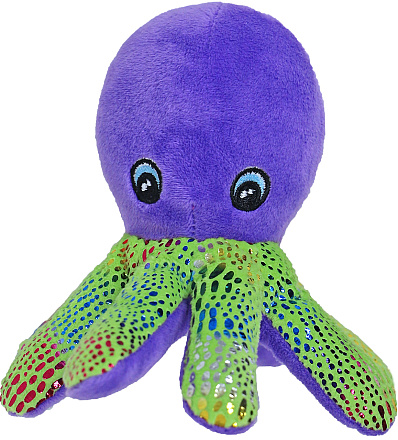 Octopus met Piep Paars/Glitter 17 cm