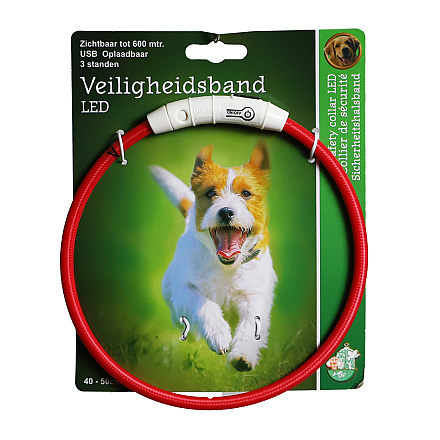 Veiligheidshalsband Led Verstelbaar Nylon Rood