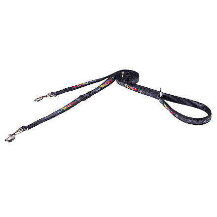 Rogz Hondenlijn Multi Fancy Dress Multi Bone Black