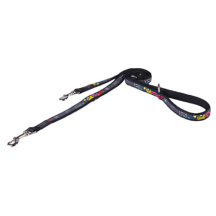 Rogz Hondenlijn Multi Fancy Dress Multi Bone Black