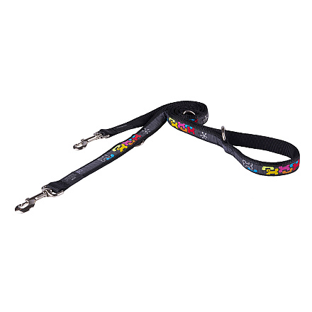Rogz Hondenlijn Multi Fancy Dress Multi Bone Black