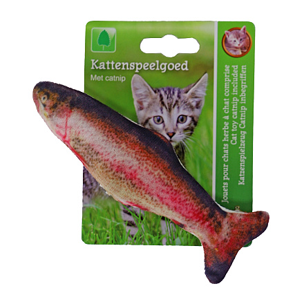 Kattenspeelgoed Regenboogforel met Catnip en Bel