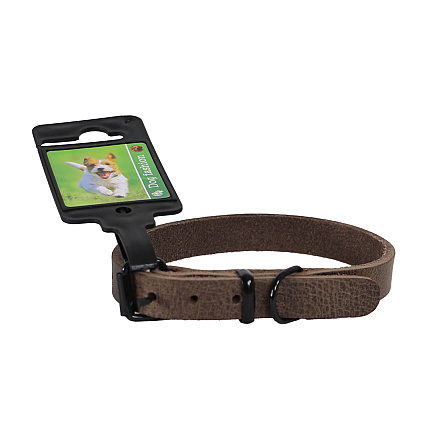 Halsband Comfortleder Donkerbruin