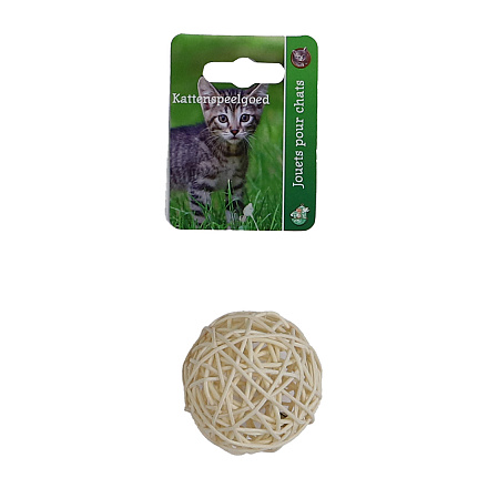 Kattenspeelgoed Rotanbal met Bel<br> Ø 6 cm