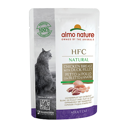 Almo Nature HFC Natural Kippenborst & Eendenfilet 55 gr