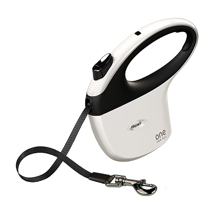 Flexi Rollijn One For All Band Zwart/Wit 5 mtr