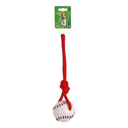 Hondenspeelgoed Honkbal met Touwlus<br> 8 cm