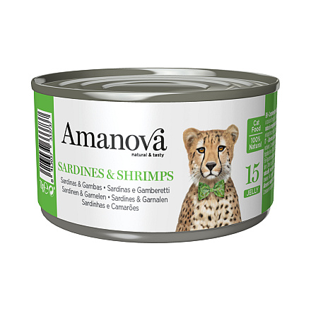 Amanova Kattenvoer Sardine & Shrimps in Jelly 70 gr