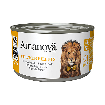Amanova Kattenvoer Chicken Fillets in Broth 70 gr