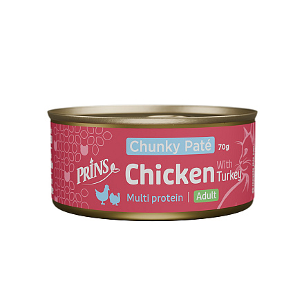 Prins Kattenvoer Chunky Paté Kip & Kalkoen 70 gr