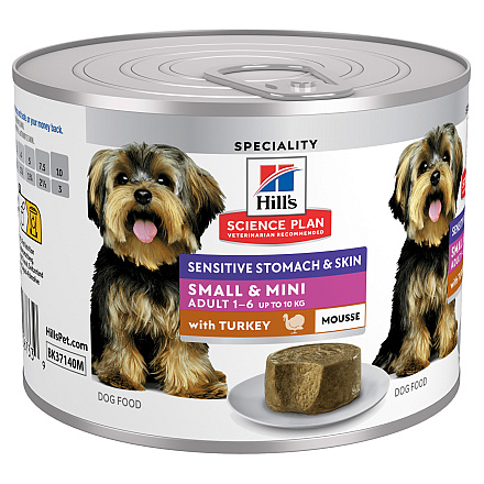 Hill's Science Plan Sensitive Stomach&Skin Small&Mini Kalkoen 200 gr