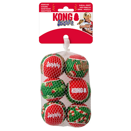 Kong Holiday Squeakair Balls S 6 St