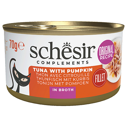 Schesir Kattenvoer Complements Tonijn & Pompoen Bouillon 70 gr