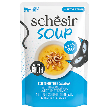 Schesir Kattenvoer Tonijn & Inktvis Soup <br>40 gr