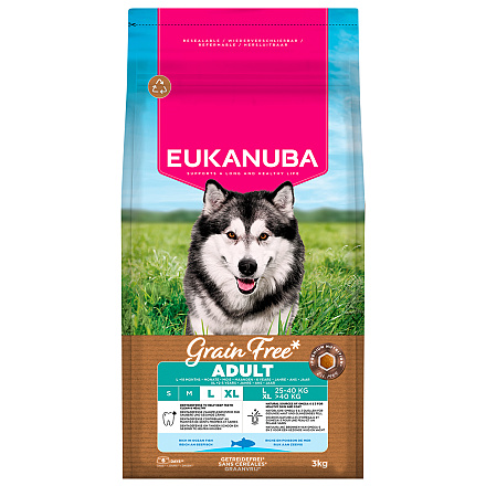 Eukanuba Hondenvoer Adult L/XL Grain Free Ocean Fish 3 kg