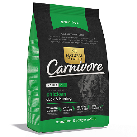 Natural Health Hondenvoer Adult M/L Carnivore 2 kg