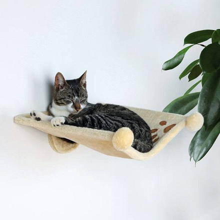 TRIXIE Hangmat voor aan de muur beige