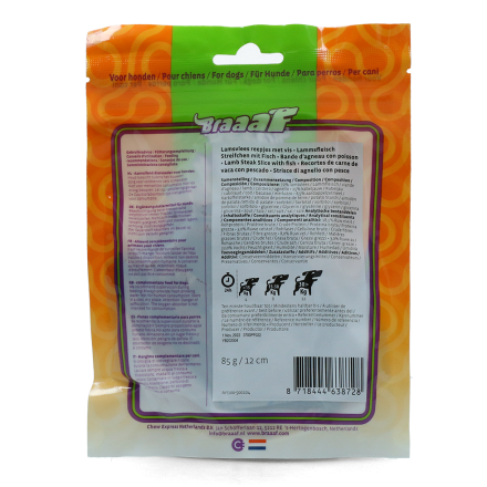Braaaf Lam Steak Slice met vis 85 gr