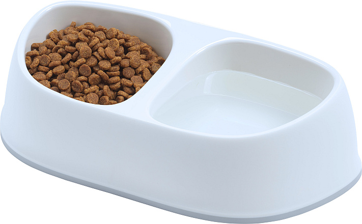Moderna Voer- en Drinkbak Dubbel Sensibowl Wit